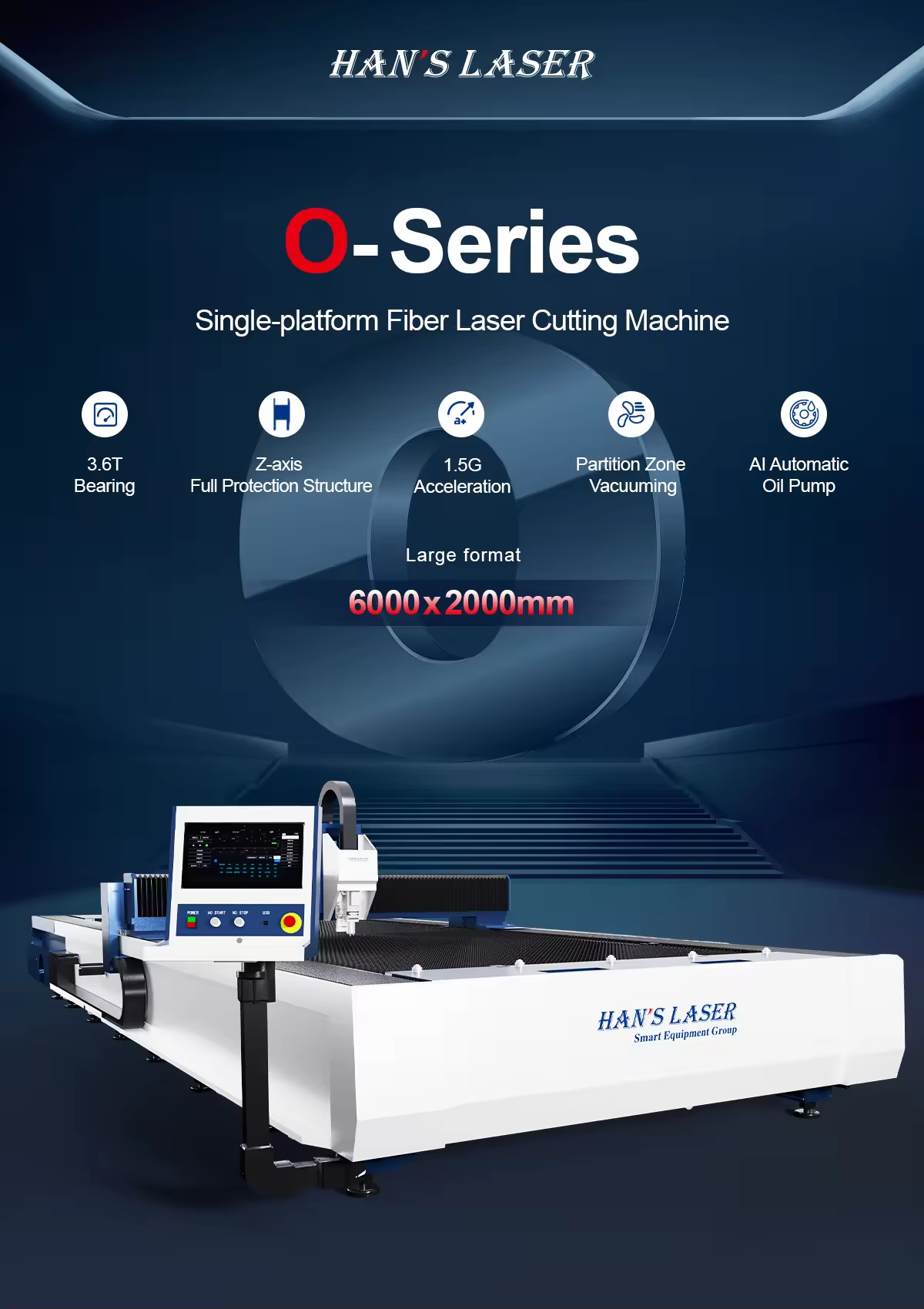 Model G-O Series top 1 phân khúc bàn đơn của máy cắt Hans Laser