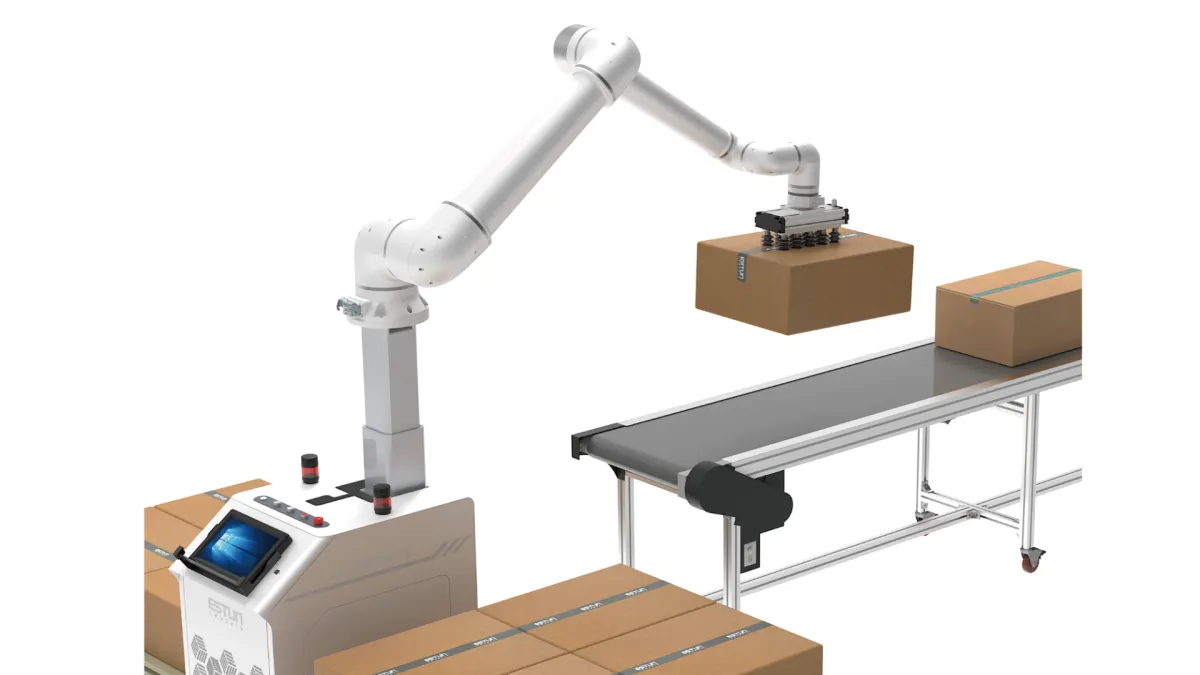 Hình ảnh Cobot Estun thực hiện thao tác gắp linh kiện điện tử chính xác cao Hình ảnh Cobot Estun thực hiện thao tác gắp linh kiện điện tử chính xác cao