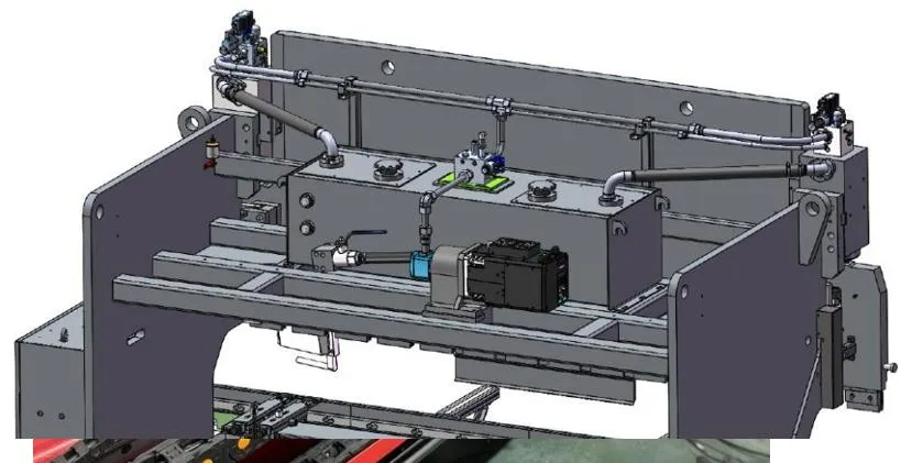 Hệ thống xi lanh thuỷ lực trong máy chấn.