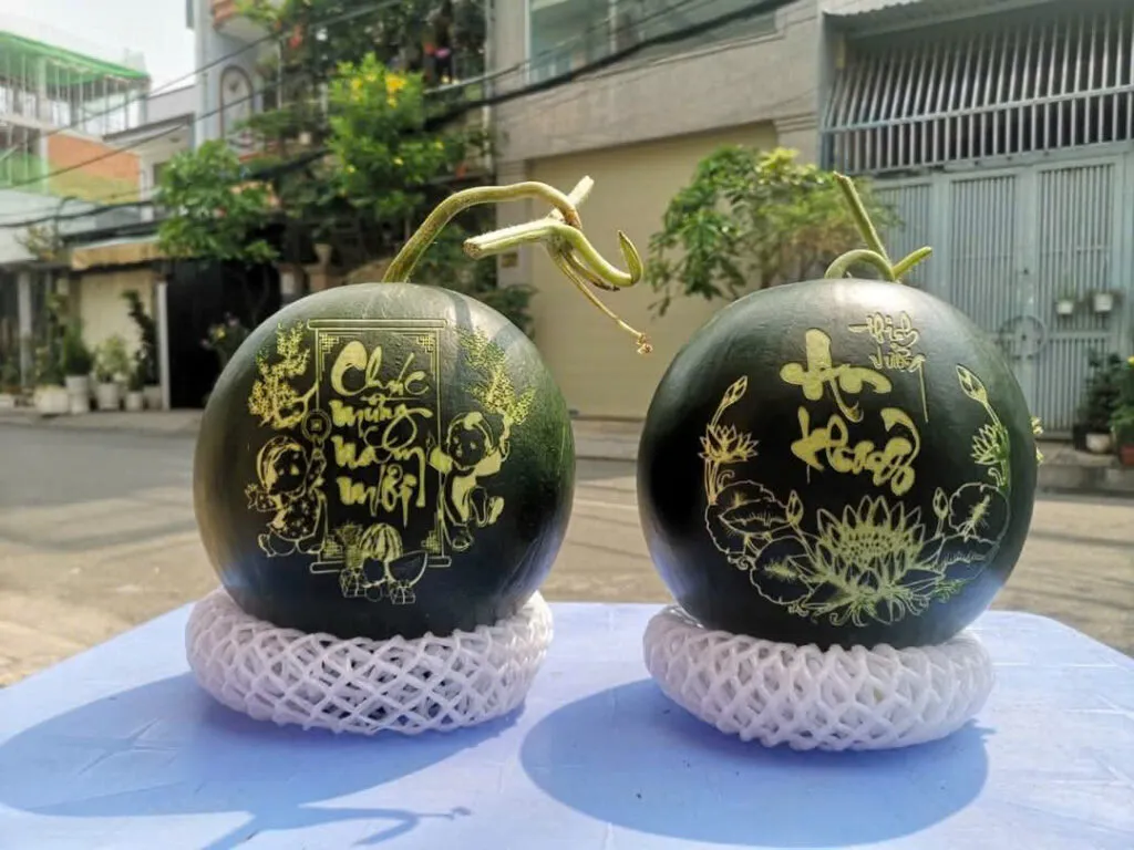 Máy khắc laser dưa hấu phù hợp xưởng quà tặng, nông sản cao cấp