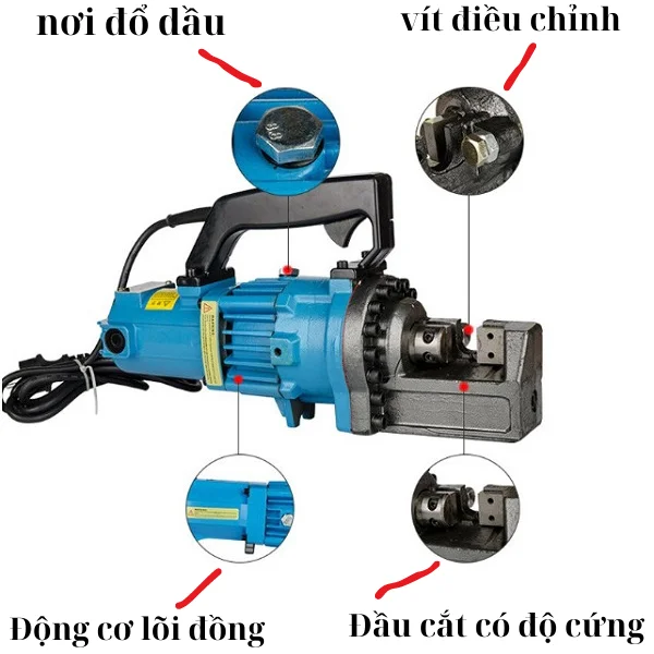 Cấu tạo cơ bản của máy cắt sắt cầm tay thủy lực